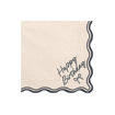 Picture of NAPKINS HAPPY BIRTHDAY BLACK BOWS 33X33CM 12 PACK